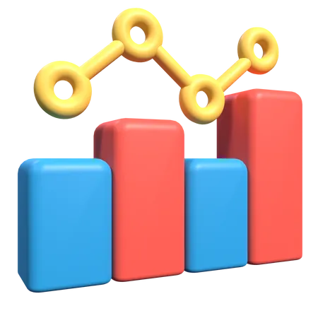 Linienwachstumsdiagramm  3D Illustration