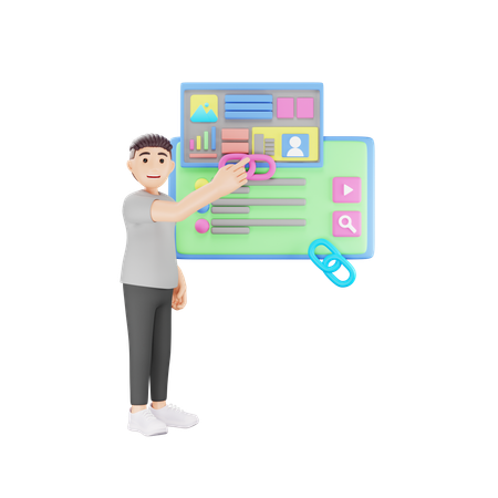 Link Building  3D Illustration