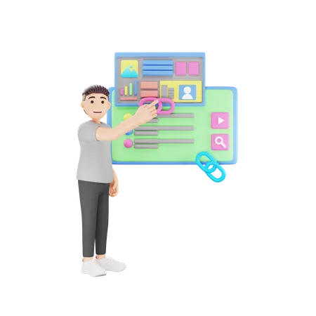 Link Building  3D Illustration