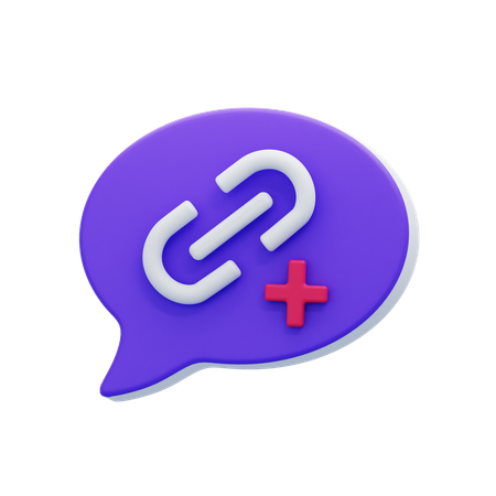 Link-Chat-Blase hinzufügen  3D Icon