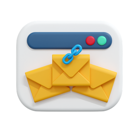 Link mail message  3D Icon