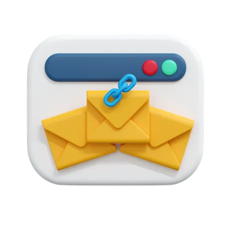 Link mail message  3D Icon