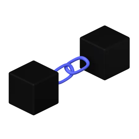 Linked Blockchain  3D Icon