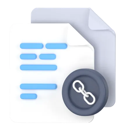 Linked document  3D Icon