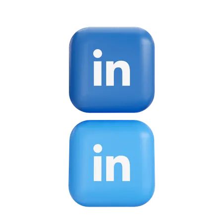 Linkedin Mobile App With Shape Buttons 3 D 3D Icon