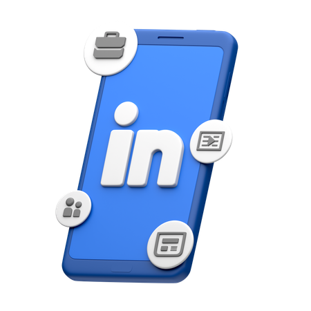 Linkedin no smartphone  3D Icon