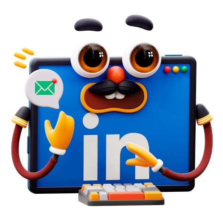 Linkedin Sticker  3D Illustration