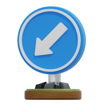 Schild „Links halten“  3D Icon