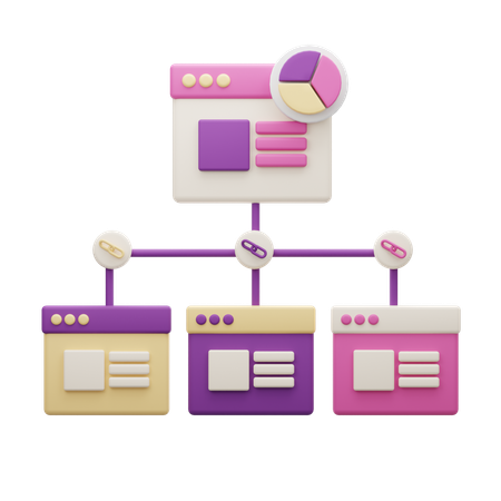 Linkstruktur  3D Icon