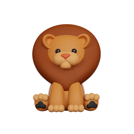 Cute 3 D Character Lion Toy 3D Icon
