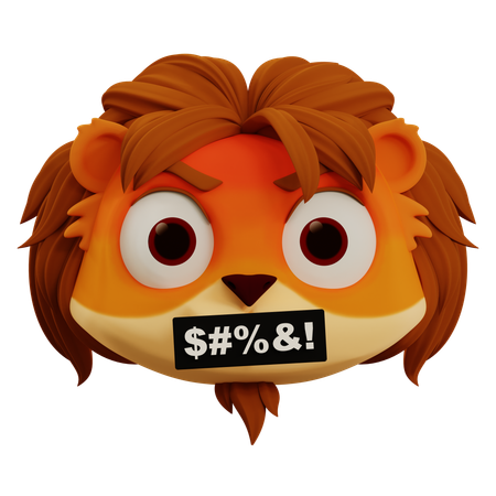 Lion Curse Emoji  3D Icon