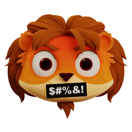 Lion Curse Emoji  3D Icon