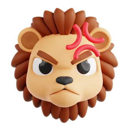 Lion en colère  3D Icon