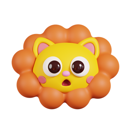 Lion Face  3D Illustration