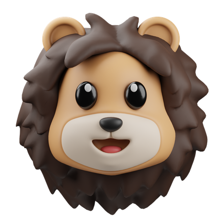 Lion Head Emoji  3D Icon