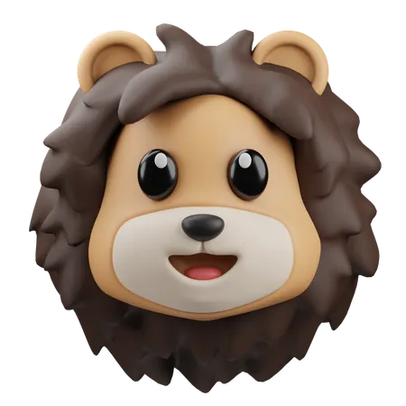 Lion Head Emoji  3D Icon