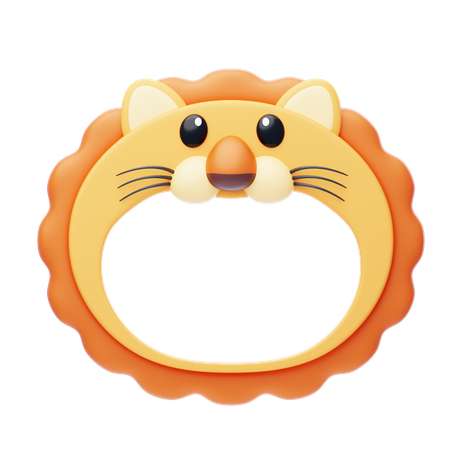 Lion Shape Animal Frame  3D Icon