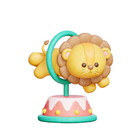 Lion with Ring Circus  3D Icon