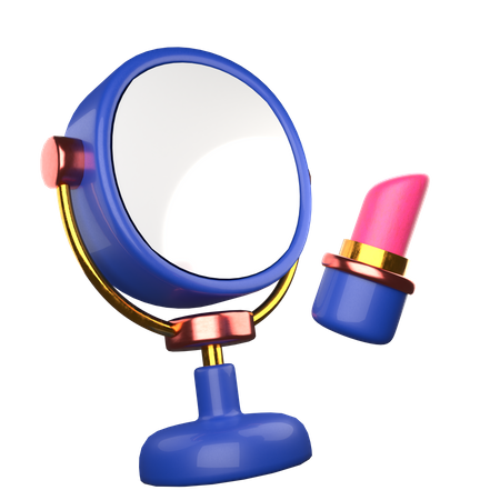 Lippenstift und Spiegel  3D Icon