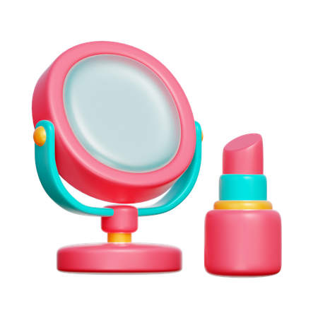 Lipstick and Mirror  3D Icon