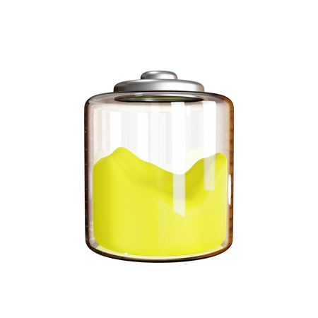 Liquid Half Battery 3D Icon