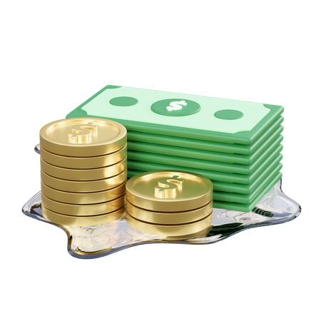 Liquid Money  3D Icon