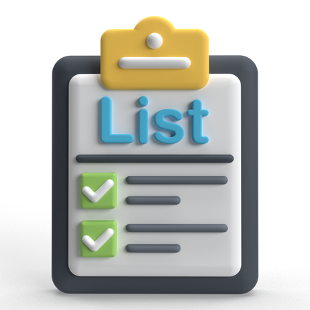 List  3D Icon