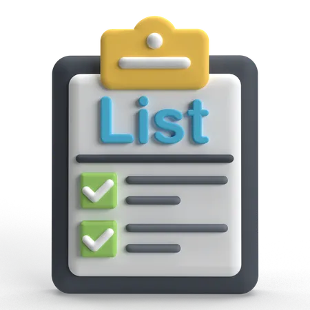 List  3D Icon