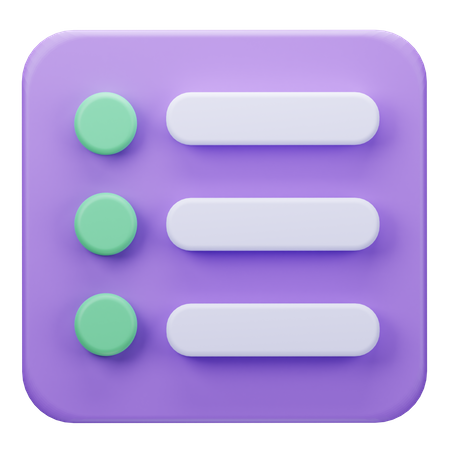 List  3D Icon