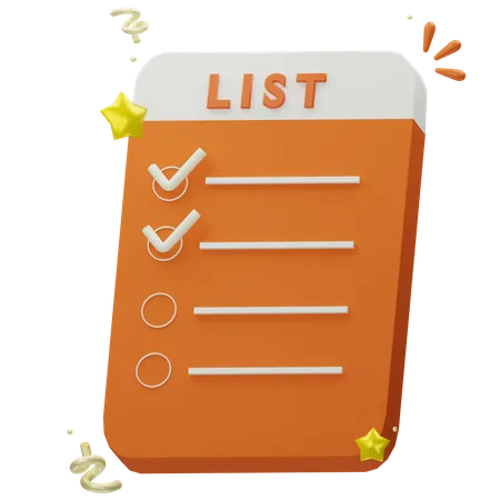 List  3D Icon