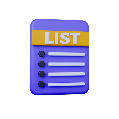 List Book  3D Icon