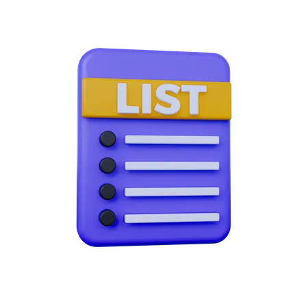 List Book  3D Icon