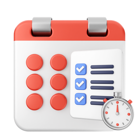 List Calendar  3D Icon