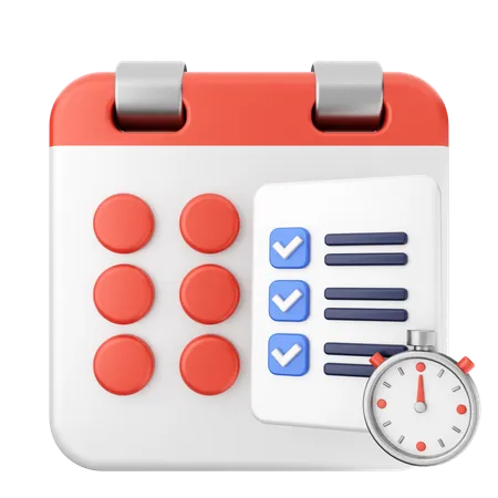 List Calendar  3D Icon