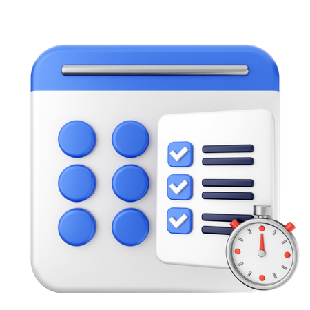 List Calendar  3D Icon