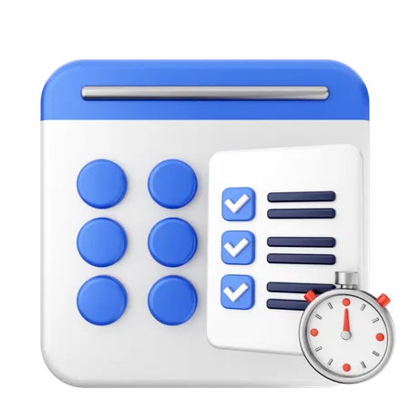 List Calendar  3D Icon