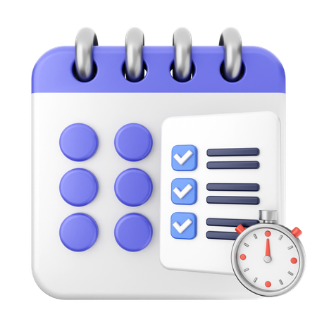 List Calendar  3D Icon