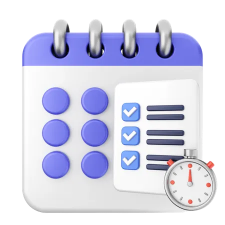 List Calendar  3D Icon