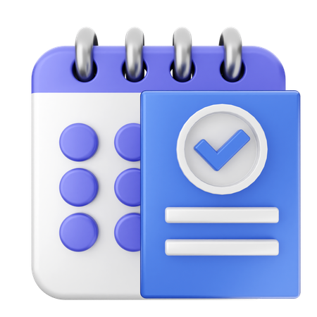 List Calendar  3D Icon