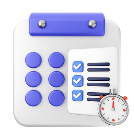 List Calendar  3D Icon