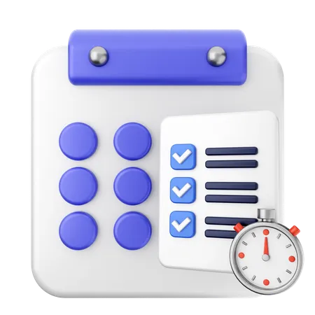 List Calendar  3D Icon