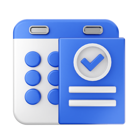 List Calendar  3D Icon