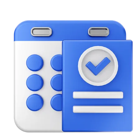 List Calendar  3D Icon