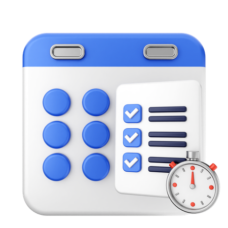 List Calendar  3D Icon