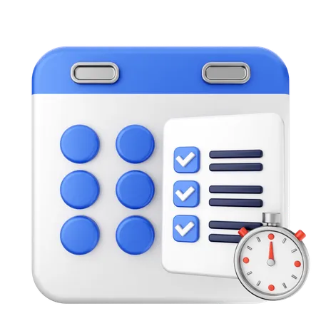 List Calendar  3D Icon