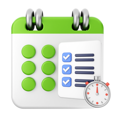 List Calendar  3D Icon