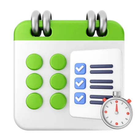 List Calendar  3D Icon