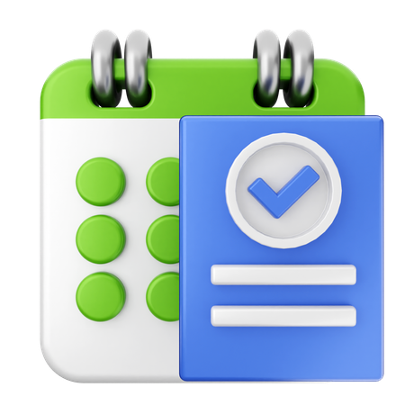 List Calendar  3D Icon