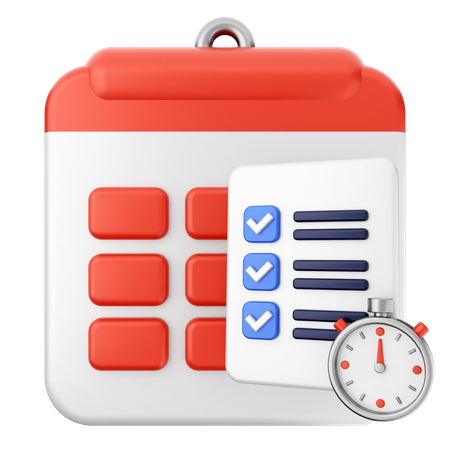 List Calendar  3D Icon