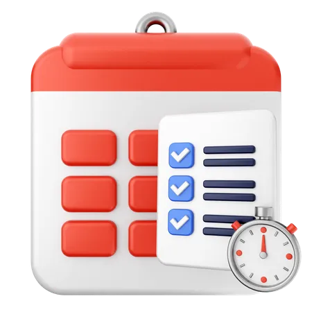 List Calendar  3D Icon